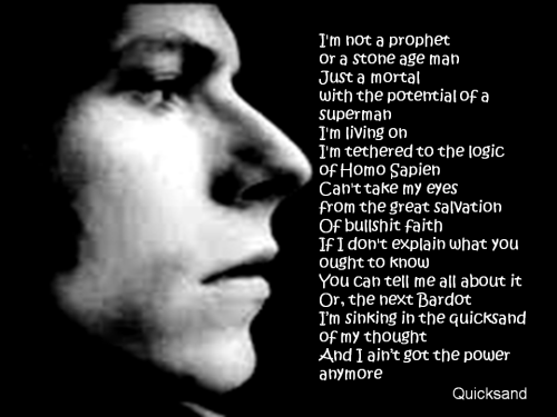 Bowie quote quicksand